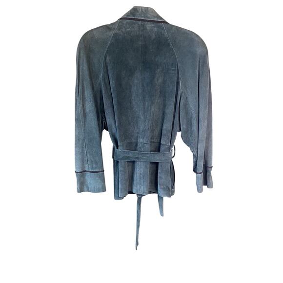 Phoenix Vintage Jacket Womens Size Small Rare Green Suede Coat 90s y2k - Picture 5 of 11